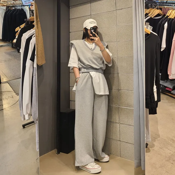 패드 브이넥조끼 와이드 세트 상세 이미지 20