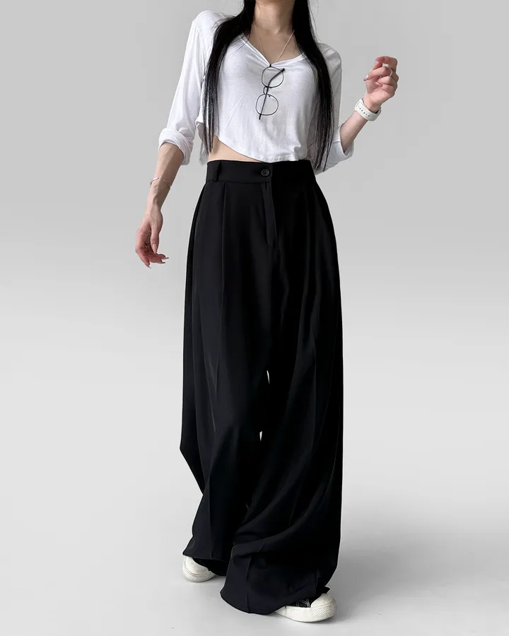 [4계절템/숏,롱/~2XL] 올리브유 메가 통 와이드 더블 핀턱 사계절 슬랙스 상세 이미지 34
