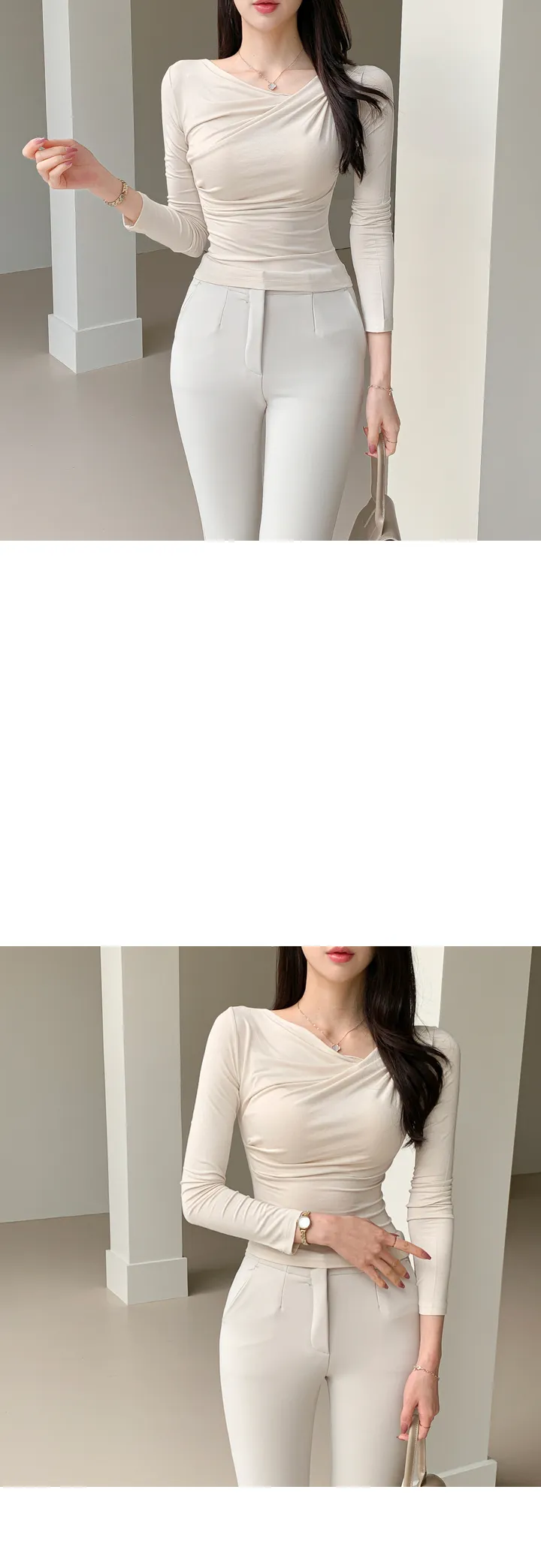 [55~77/일반,기모] 인생핏 슬림 일자 스키니핏 하이웨스트 스판 간절기 겨울 슬랙스 상세 이미지 57