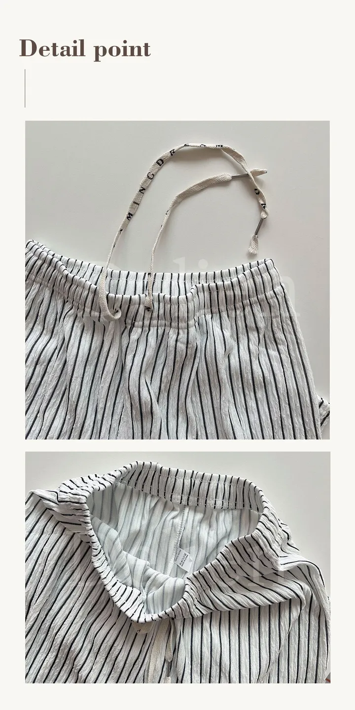 🎀핏보장🎀 찰랑 모던 스트라이프 밴딩팬츠 잠옷바지 마실룩 상세 이미지 4