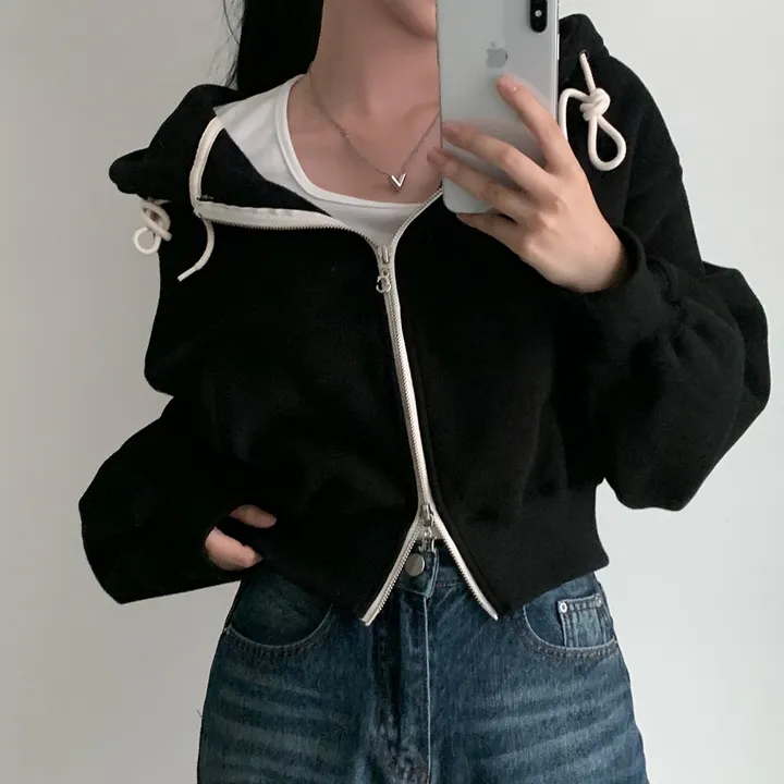[완전인기✨/백염컬러 당일출고!] 자체제작 크치Made 꿈에 나온 핏, 투웨이 양기모 크롭 후드집업 ver 아우터 자켓 - zipup 상세 이미지 230