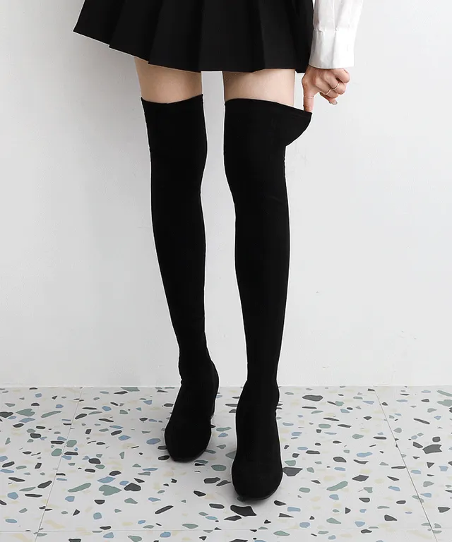 🧡오늘출발🧡 머스티 스판 싸이하이 스웨이드 롱 삭스부츠(3/5cm)