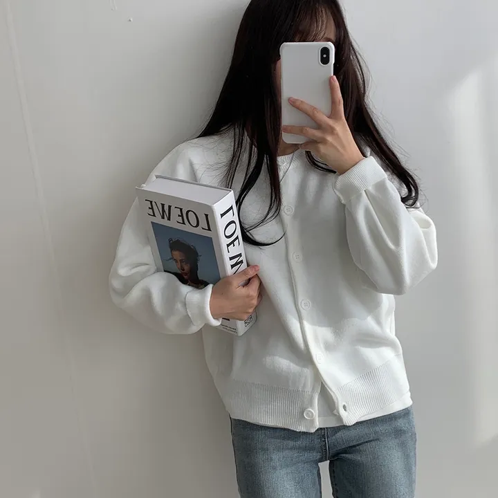 [ 데일리/무려~12컬러 ] 가을 겨울 포포 도톰 라운드 가디건 상세 이미지 39
