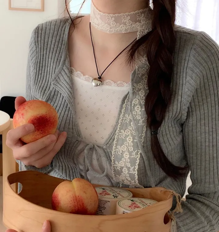 [리본스트랩ෆ허리쏘옥ෆ부드러워요]리제 여리 슬림핏 리본 트임 골지 니트 가디건 3color 상세 이미지 25