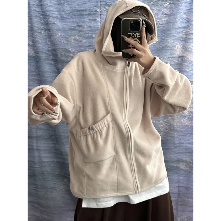 [UNISEX]히든 더 플리스 후리스 바라클라바 후드 포켓 스트링 포인트 집업(3color/3-5일 여유주문) 상세 이미지 32