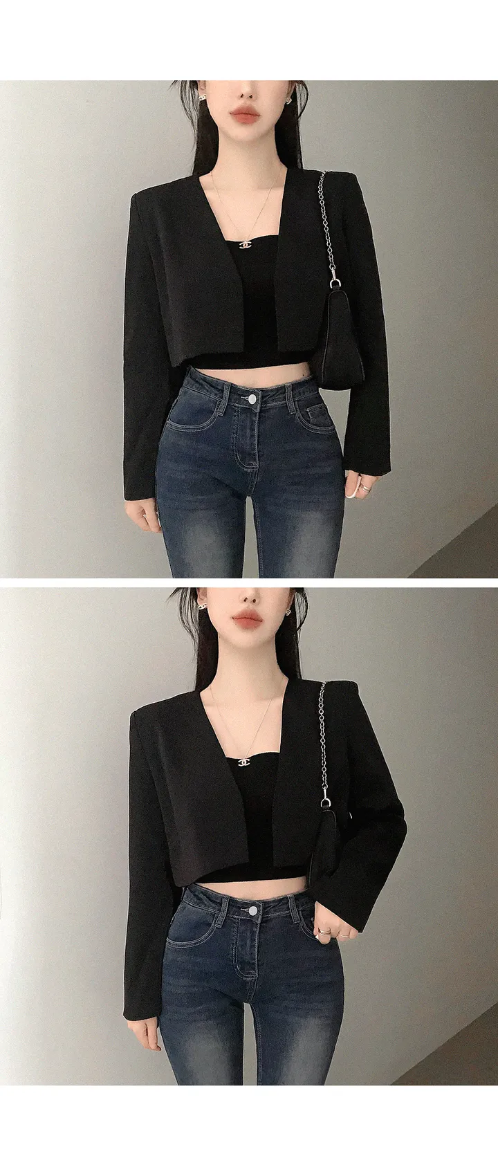 [🔥최저가🔥/완전깔끔한핏!!] 마티네 노카라 간절기 미니 크롭 자켓 봄자켓 봄아우터 봄옷 봄신상 상세 이미지 4