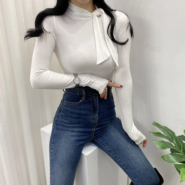 🚀당일발송🚀 [여성미가득] 럽럽 스카프 폴라 티셔츠 상세 이미지 13