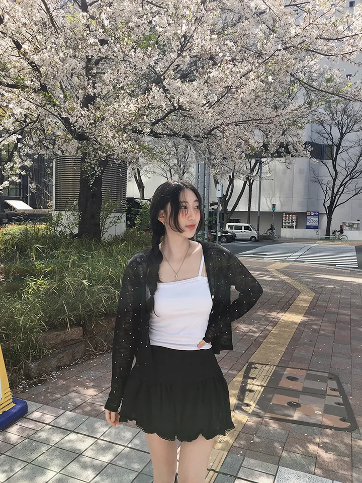 최저가![여리무드🤍시스루 도트 가디건 살안타템 여름가디건] 비비안도트시스루가디건 상세 이미지 26