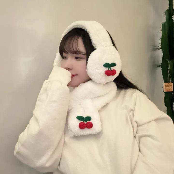 얼굴작아보여요🐑자체제작 스키장 모자 썰매장 양면착용 3컬러 귀도리 목도리 세트 머플러 귀마개 빅사이즈 겨울 포근 몽글몽글/ 상세 이미지 18