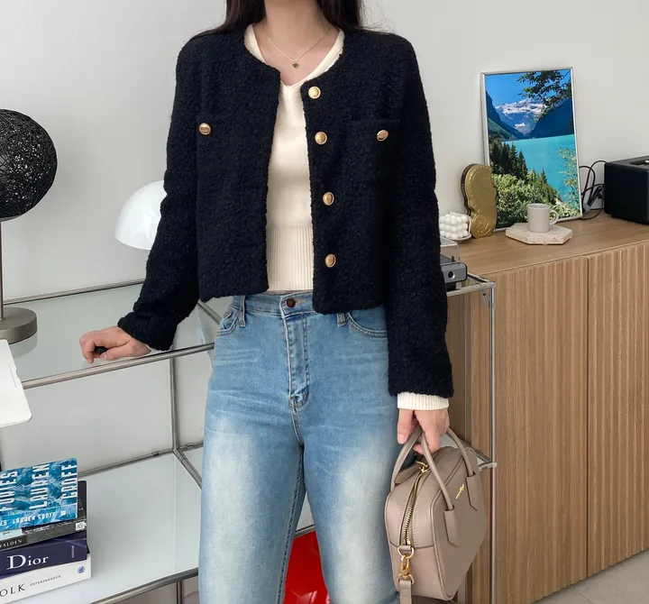당일💖 데이트룩 벚꽃룩 연말룩 하객룩 강추! 눈꽃 부클 트위드 자켓 퍼자켓 상세 이미지 28