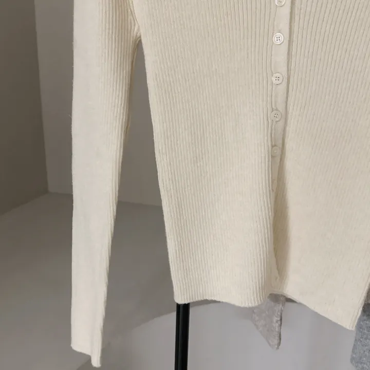 [부들소재,퀄좋아요!] 데일리핏~ 슬림 골지 단추 니트 가디건 5color 상세 이미지 29