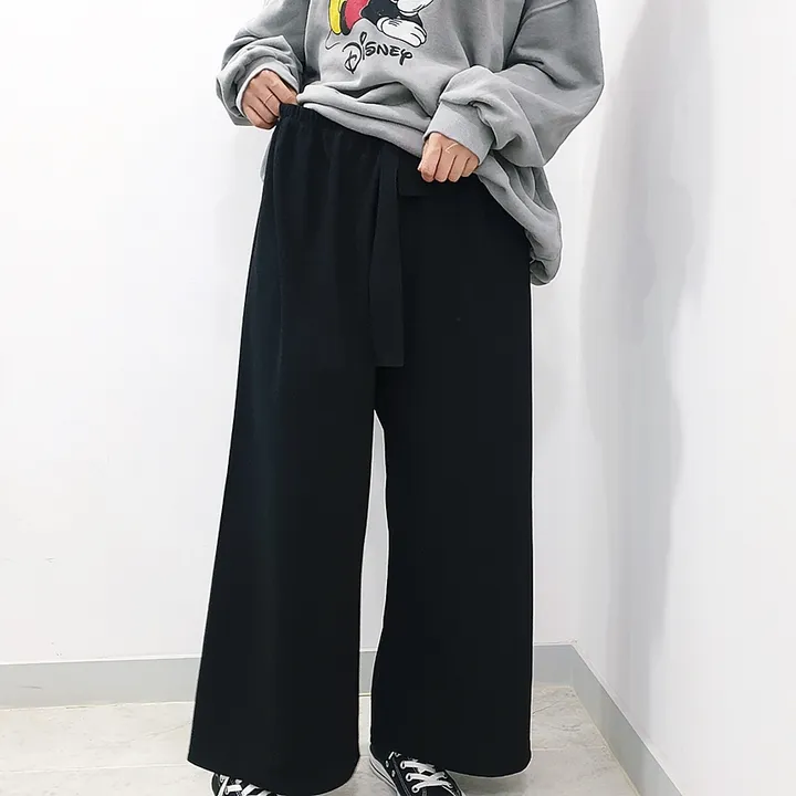 (55~99) 빅사이즈 오버핏 밴딩 와이드 팬츠 상세 이미지 5