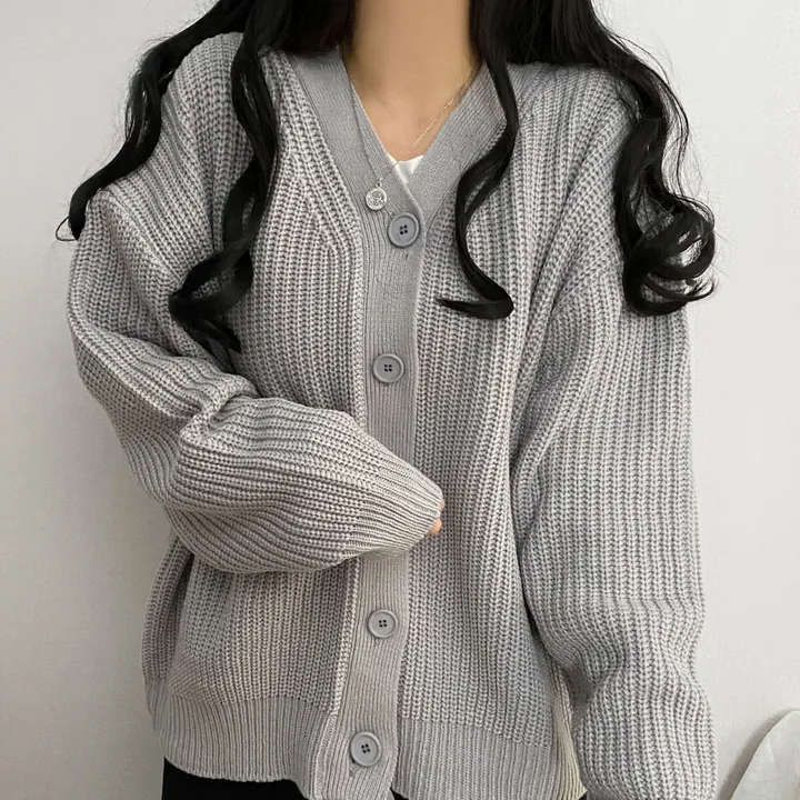 [봄가을/데일리핏] 러블리한 하찌 v넥 오버핏 가디건cd 상세 이미지 13