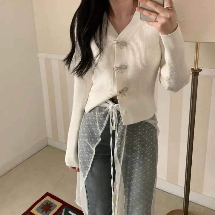 [리본탈부착가능🎀] 리본브로치 가디건 상세 이미지 22