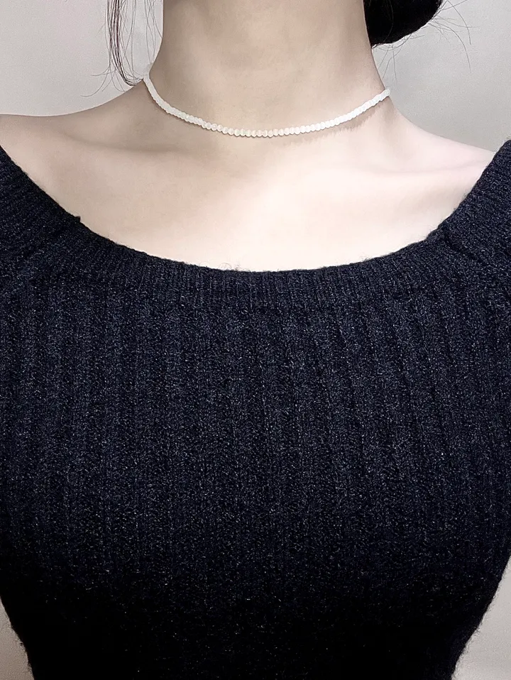 [MADE]빈티지 펜던트 포인트 론델 원석 데일리 초커 목걸이 4color 우정선물 상세 이미지 10