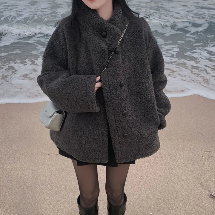 [왕아방핏🤎/주문폭주✨]후회없는 선택,푸들 양털 오버핏 하프 스웨이드 퍼자켓,코트 상세 이미지 74