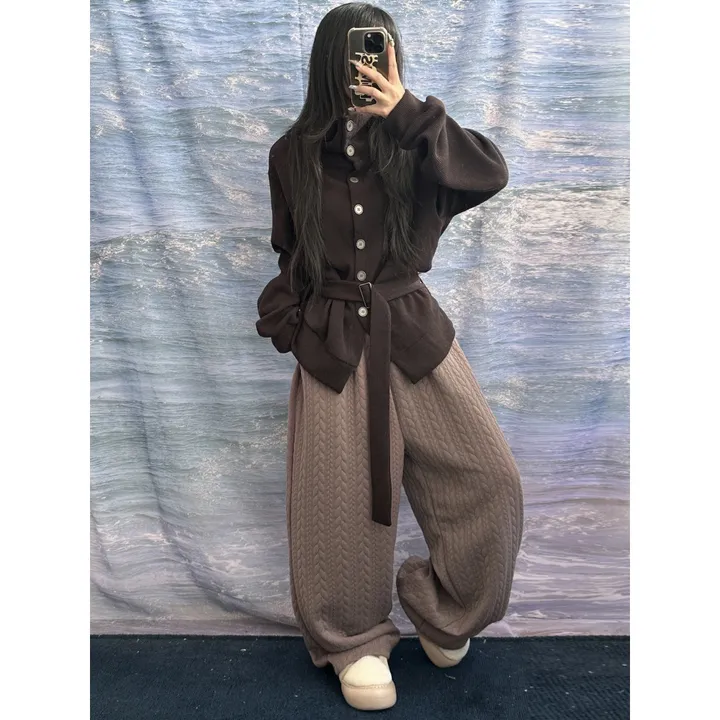 누빔🌡️[UNISEX/소장추천!]퀼트 블랭킷 웜업 케이블 포인트 윈터 루즈 와이드 트레이닝 팬츠(4color/5-7일 여유주문) 상세 이미지 30