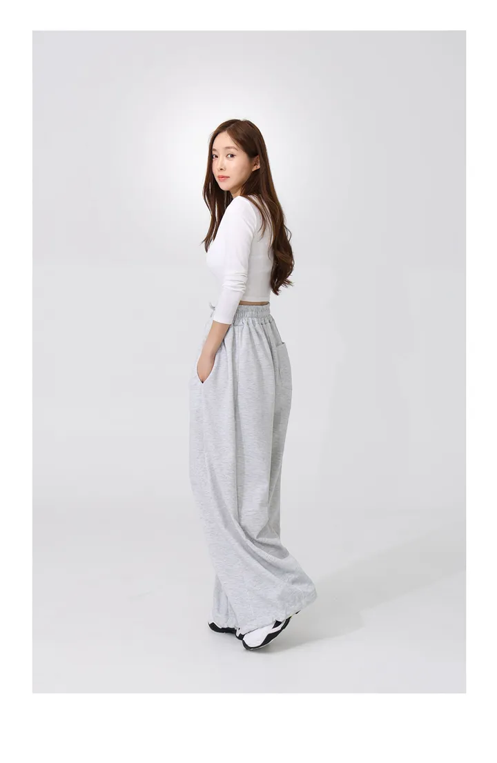 숏/롱 기장선택! 와이드 절개라인 여성 트레이닝 바지 와이드벌룬스웻팬츠 와이드팬츠 카고팬츠 조거팬츠 츄리닝 운동복 상세 이미지 24