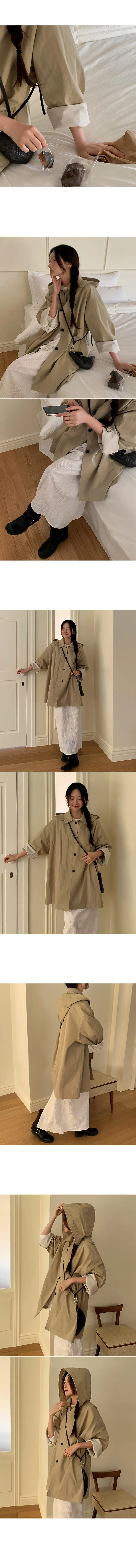 자체제작 muffin half trench coat (1color) 후드탈부착가능! 상세 이미지 4