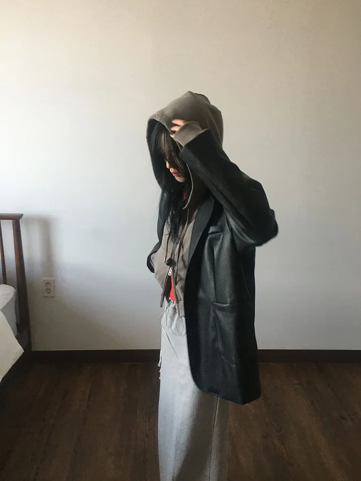 피그먼트 크롭 후드 집업 (4color) 상세 이미지 43