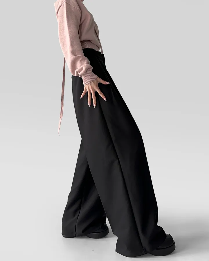 [~3XL/2기장] 르네상스 모더니즘 더블 핀턱 통 와이드 루즈핏 슬랙스 긴바지 롱팬츠 상세 이미지 26
