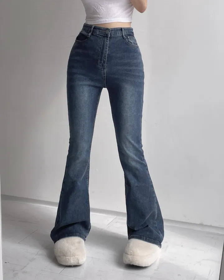 [인생팬츠/기장선택/~2XL] 빈티지 워싱 스판 하이웨스트 부츠컷 데님 롱 팬츠 - 6color 상세 이미지 46