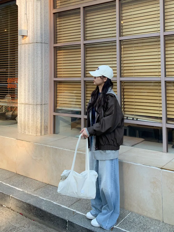 <미리 봄🌸/찐오버핏> 데이 오버핏 카라 블루종 레더자켓 - 2color 상세 이미지 18