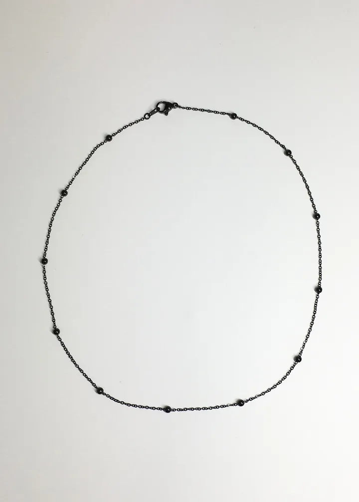 black ball chain necklace 블랙 볼 체인 목걸이 상세 이미지 1