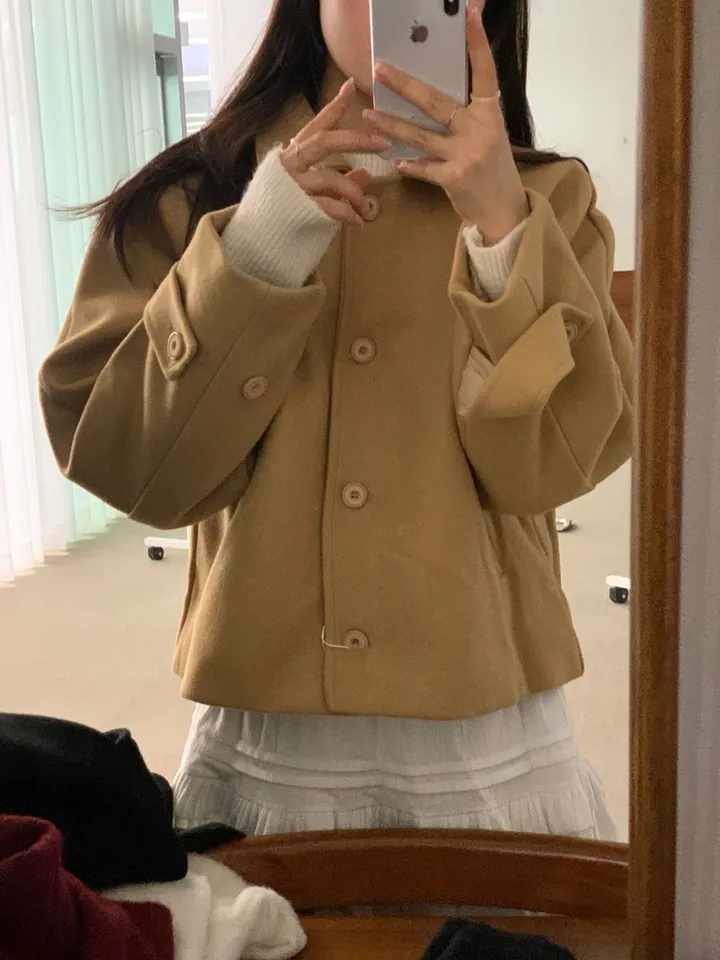 [아방루즈핏/💞러블리] 머스 카라 숏 코트 자켓 모직코트 상세 이미지 22
