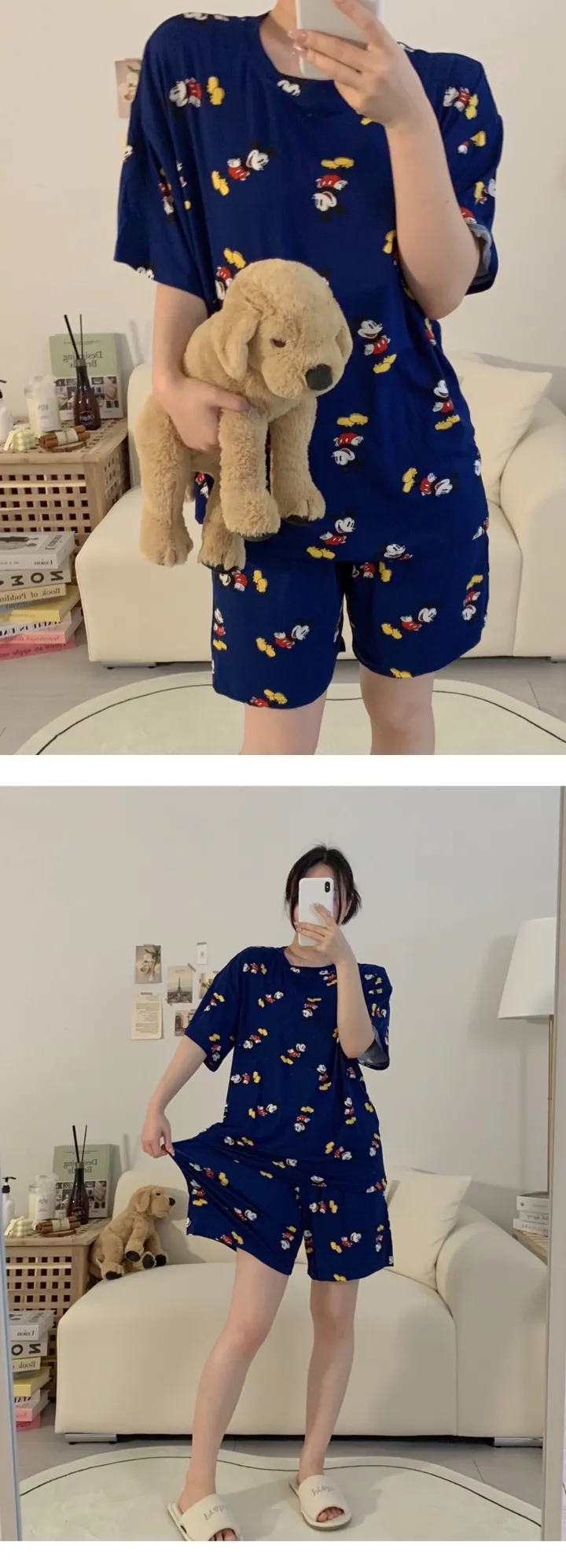[디즈니정품] 치즈 디즈니 반팔 잠옷세트 빅사이즈 커플 여름 파자마 상세 이미지 42
