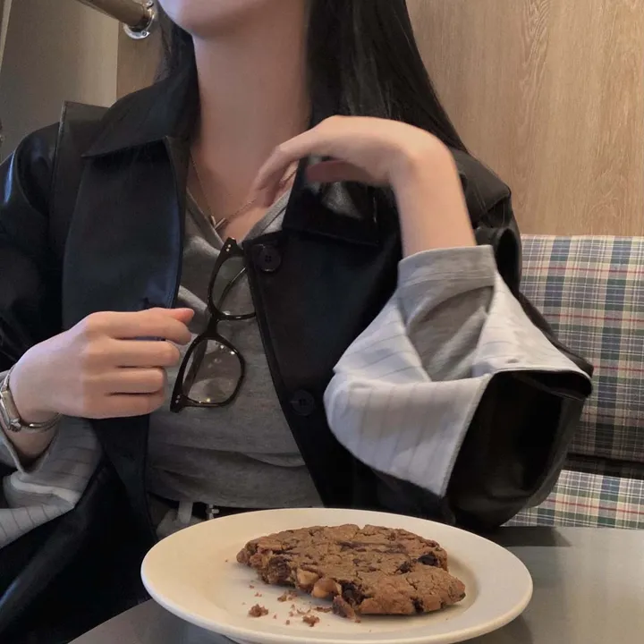 [힙덮는기장감~/블랙 당일출고🎉] 자체제작 #크치Made 오디너리 롤업 오버핏 하프 레더자켓 - jk 상세 이미지 37