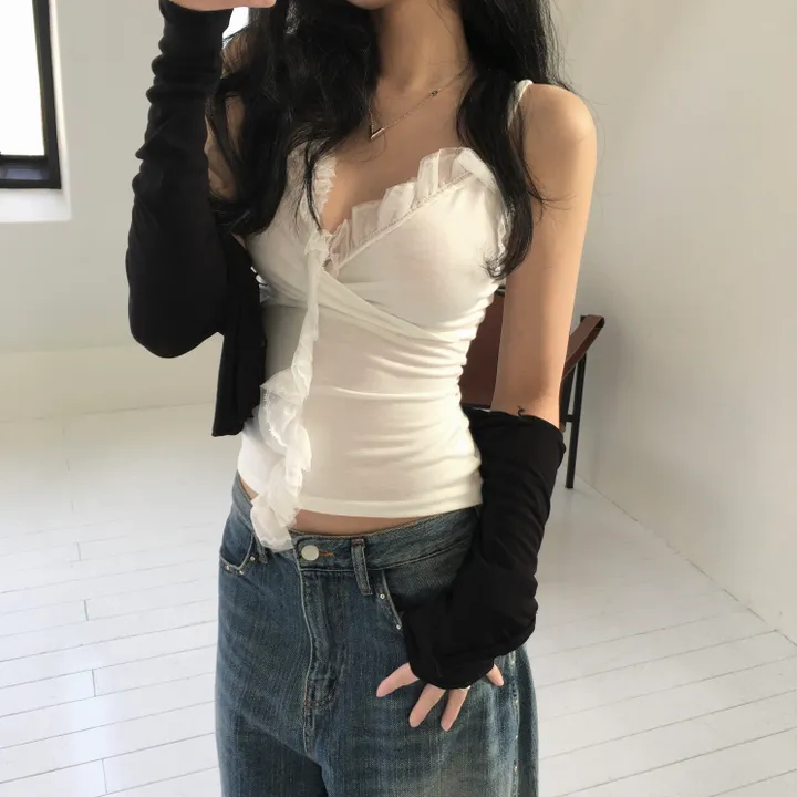 [*feminine🤍] 로제 레이스 랩 나시 lace sv - 3 color 상세 이미지 27