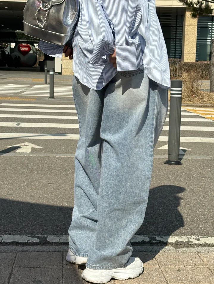 데일리 마린 핀턱 벌룬 와이드팬츠 상세 이미지 17