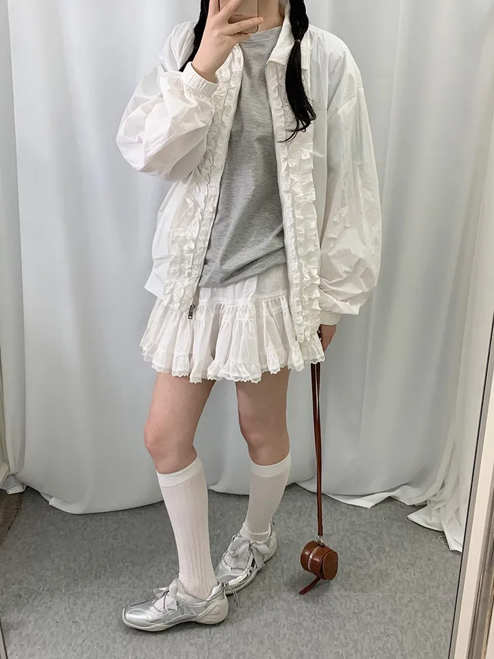 (M-L) 곱창 프릴 카라 루나 점퍼 상세 이미지 1