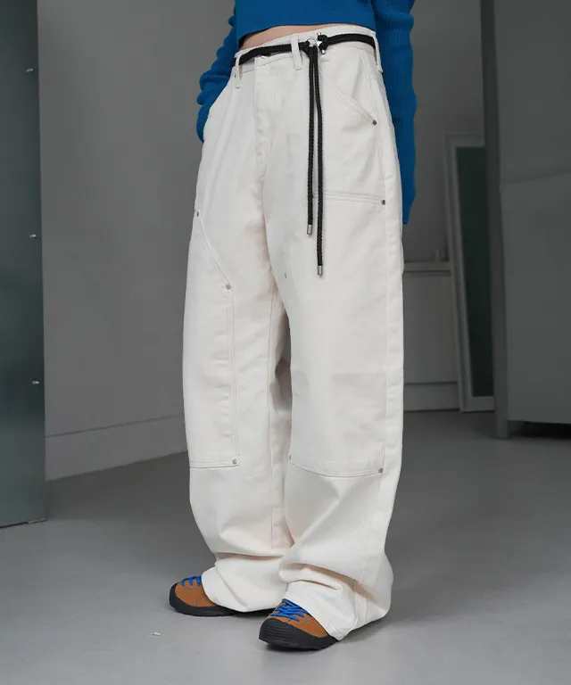 래비아 리벳 와이드팬츠 [Last Sale]