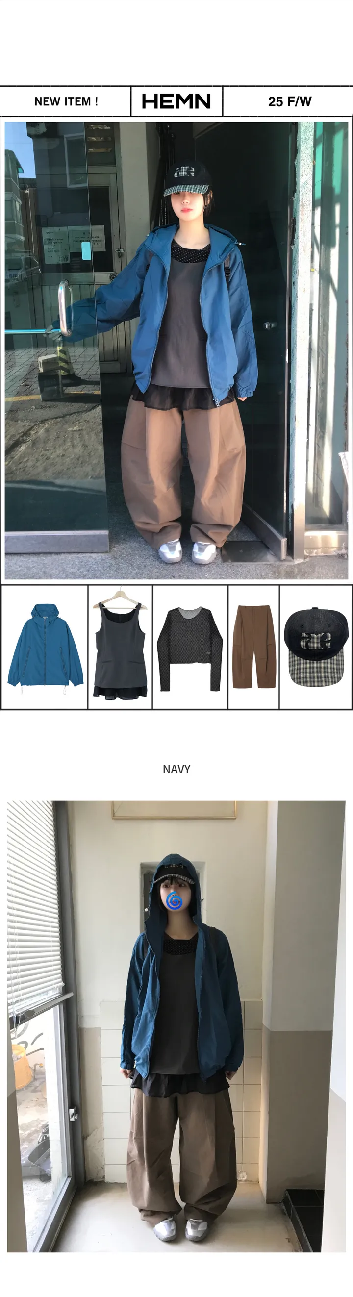 지퍼 후드 바람막이 자켓 (5 color) 상세 이미지 2