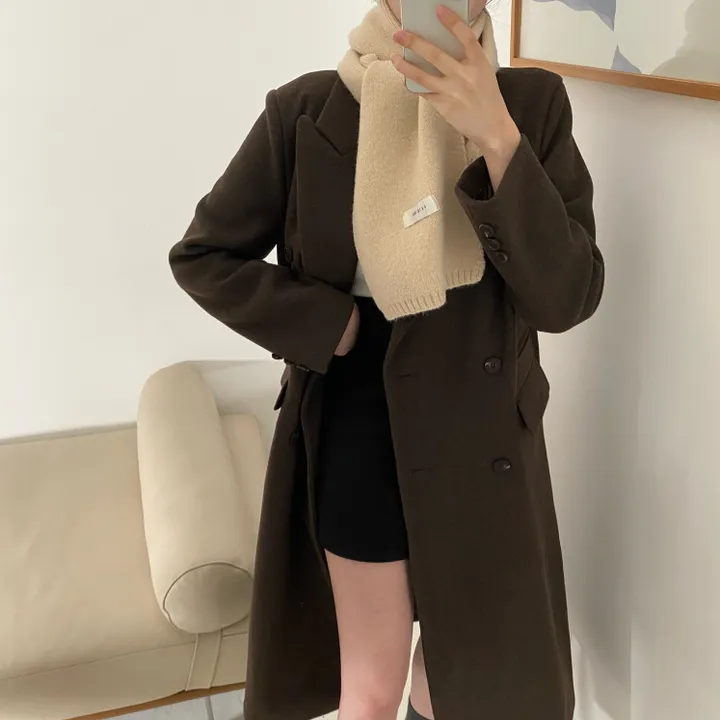 플룻 코트 봄코트 롱코트 하객룩 울코트 상세 이미지 24
