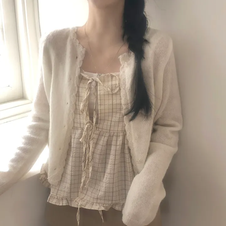 [레이어드템!]러블리 체크 리본 뷔스티에 나시 블라우스 2color 상세 이미지 22