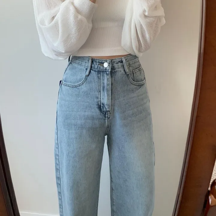 ~2XL [기장선택/인생데님!] 프리미엄 워싱 빈티지 롱 와이드 데님 팬츠 키작녀 키큰녀 기장선택 봄 가을 사계절 상세 이미지 15