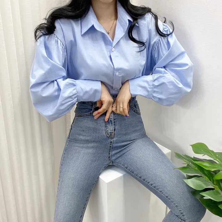 🚀당일발송🚀[베이직/하객룩] 봄 가을 메인 벌룬 블라우스 남방 상세 이미지 24