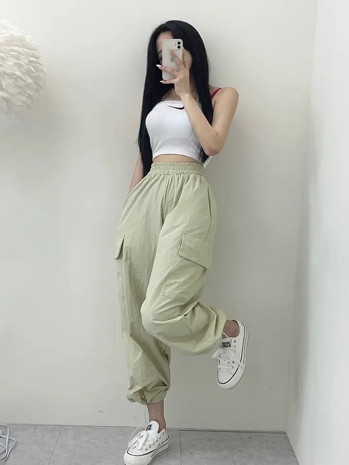 🎀국내제작/편한착용감/최저가강추/모델소장/시원한소재/오래착용가능🎀데일리 꾸안꾸 바스락 에스파 카고 조거 트레이닝 팬츠 상세 이미지 14