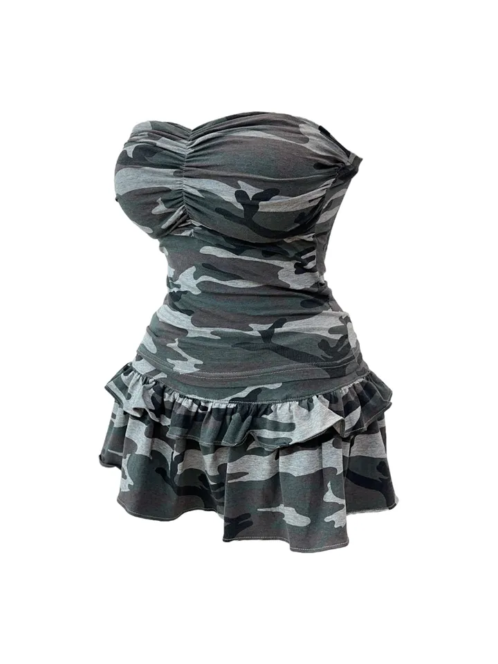 Camo military top skirt set 카모 밀리터리 탑 스커트 세트 상세 이미지 28