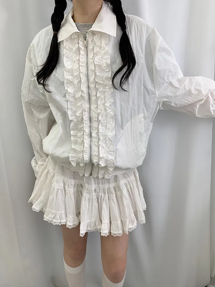 (M-L) 곱창 프릴 카라 루나 점퍼 상세 이미지 6
