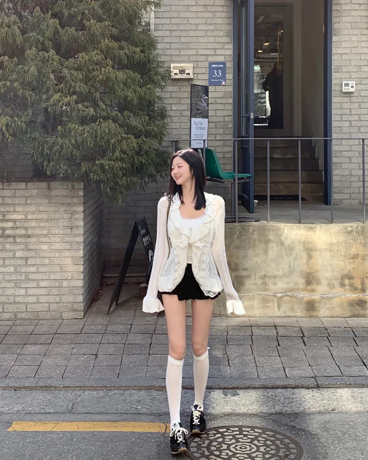 멜란 프릴 레이스 가디건 상세 이미지 4