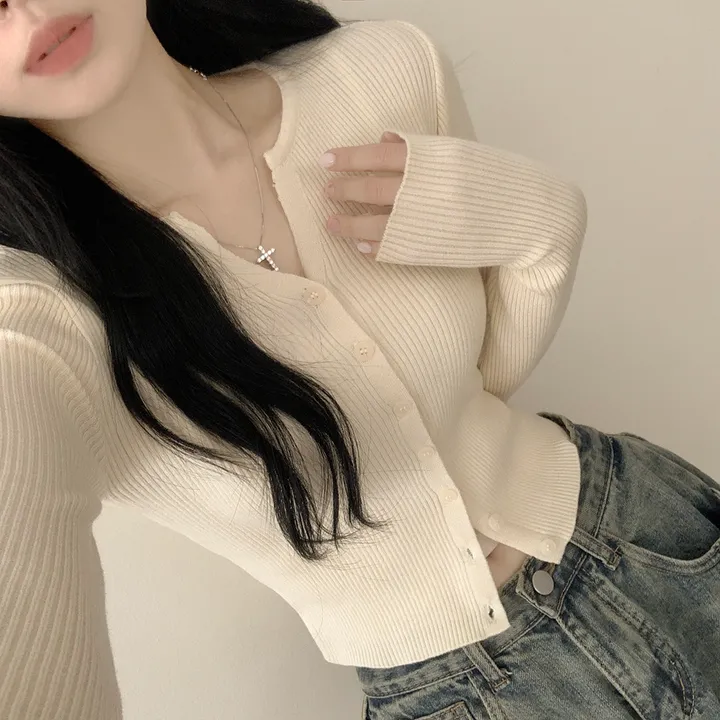 [고퀄!청순여리핏🤍] 러블리색감~ 파스텔 허리잘록 골지 슬림핏 봄여름 긴팔 크롭 니트가디건 소라 딸기우유 여름쿨톤 추천 벚꽃룩 상세 이미지 22