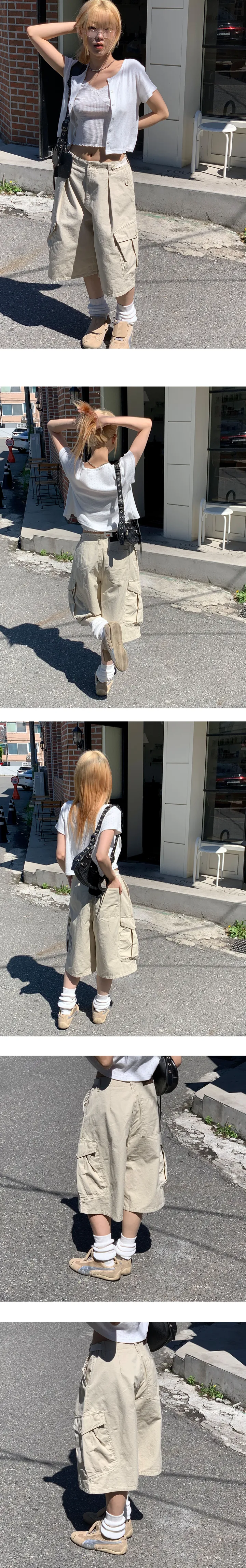 [OT 버뮤다VER] 여름 와이드 카고 버뮤다 팬츠 - 2color 상세 이미지 8