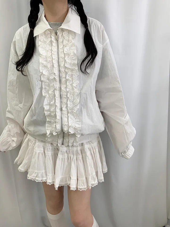 (M-L) 곱창 프릴 카라 루나 점퍼 상세 이미지 7