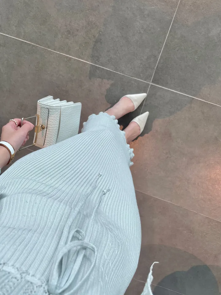 (데일리) 캔디 소프트 골지 밑단 프릴 롱원피스 가디건 세트 (2col) 상세 이미지 11