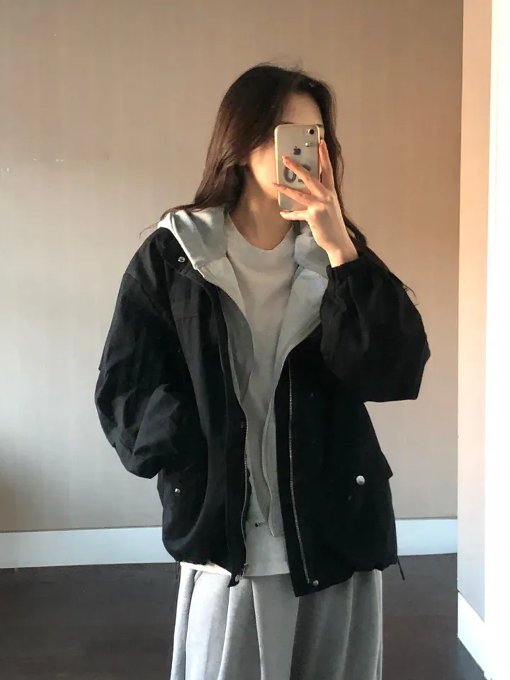 [최저가보장/후드탈부착!] 루즈핏 후드 레이어드 야상 점퍼 누빔 안감있음 -2colo 상세 이미지 16