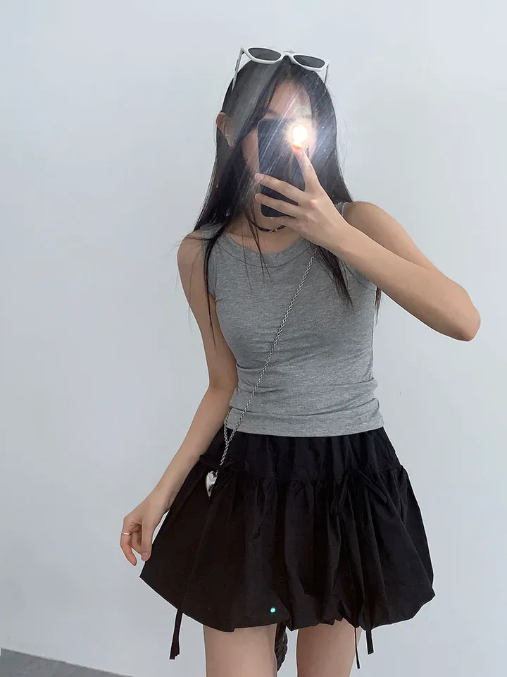 [속바지O/호박벌룬~펌킨 바스락나일론스커트! 가볍게입는 리본 포인트볼륨스커트] 벌룬리본나일론스커트 상세 이미지 75
